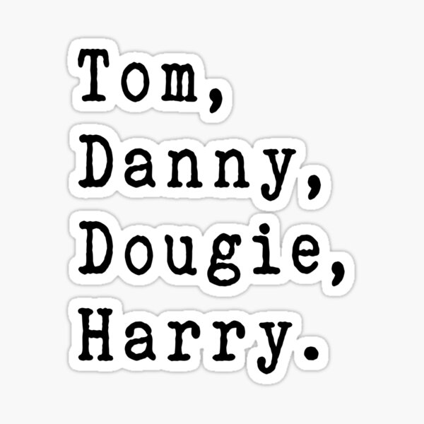 Tom, Danny, Dougie, Harry - Bandmembers McFly black Sticker