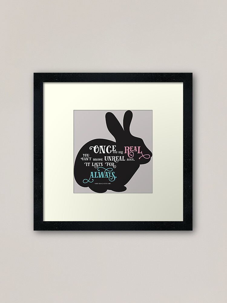 velveteen rabbit quote framed art print by brilliantblue redbubble