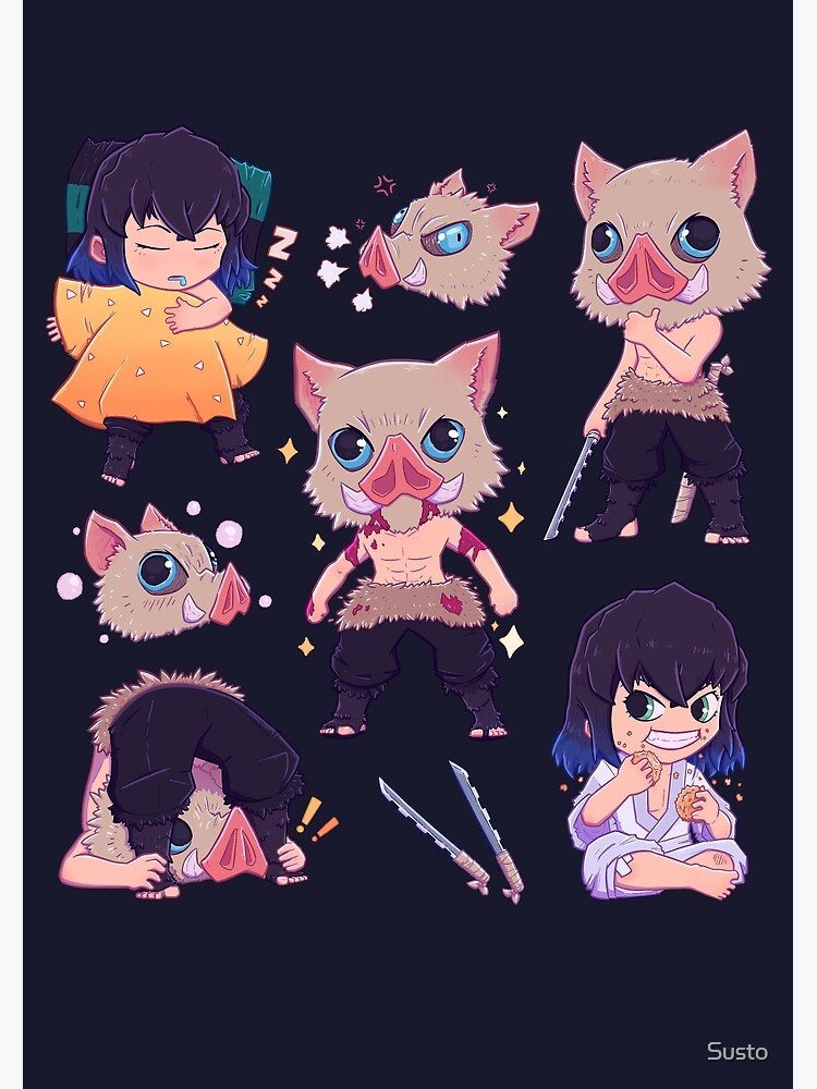 "Inosuke Chibi Set" Photographic Print by Susto | Redbubble