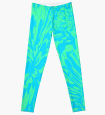 Ocean Blue Floral Abstract Leggings