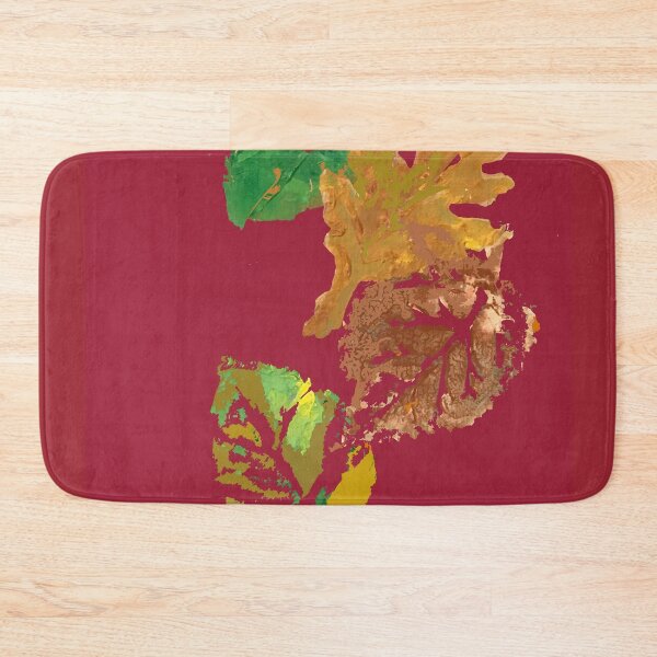 Item preview, Four Autumn Leaves, dark red background designed and sold by djrunnels.