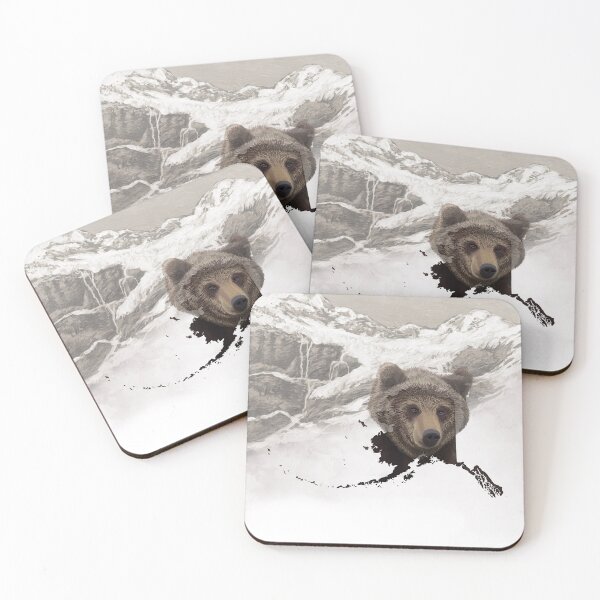 Item preview, Alaska Map Brown Bear Collage designed and sold by nadya.