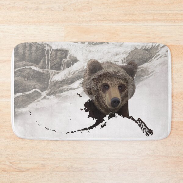 Item preview, Alaska Map Brown Bear Collage designed and sold by nadya.