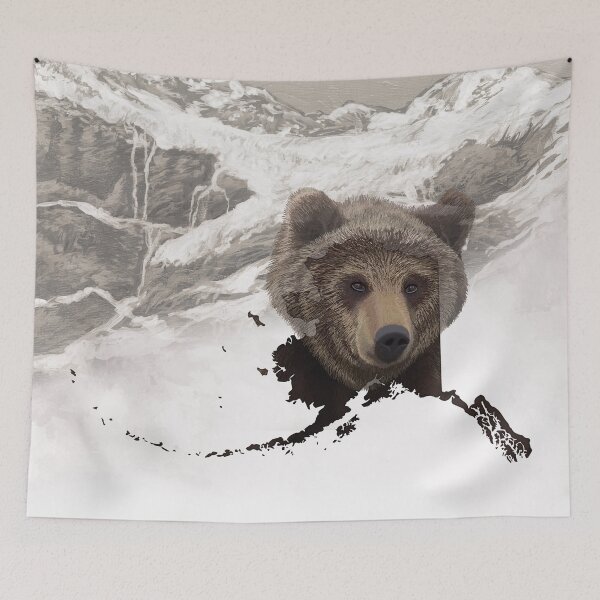 Item preview, Alaska Map Brown Bear Collage designed and sold by nadya.
