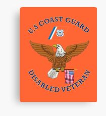 US Coast Guard Disabled Veteran Eagle Shield Canvas Print