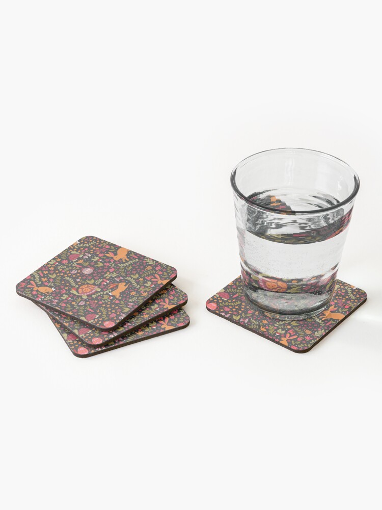 Alternate view of Tortoise and the Hare in Red Coasters (Set of 4)
