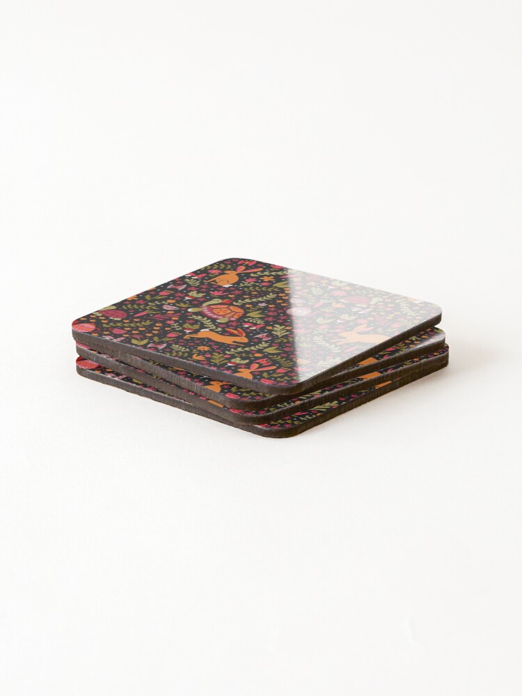 Alternate view of Tortoise and the Hare in Red Coasters (Set of 4)