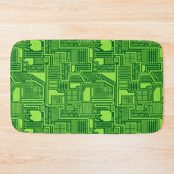 Item preview, Modern Flat - Circuit Board Pattern - Im Just Wired Differently - Green designed and sold by WickedRefined - Nicole Demereckis.