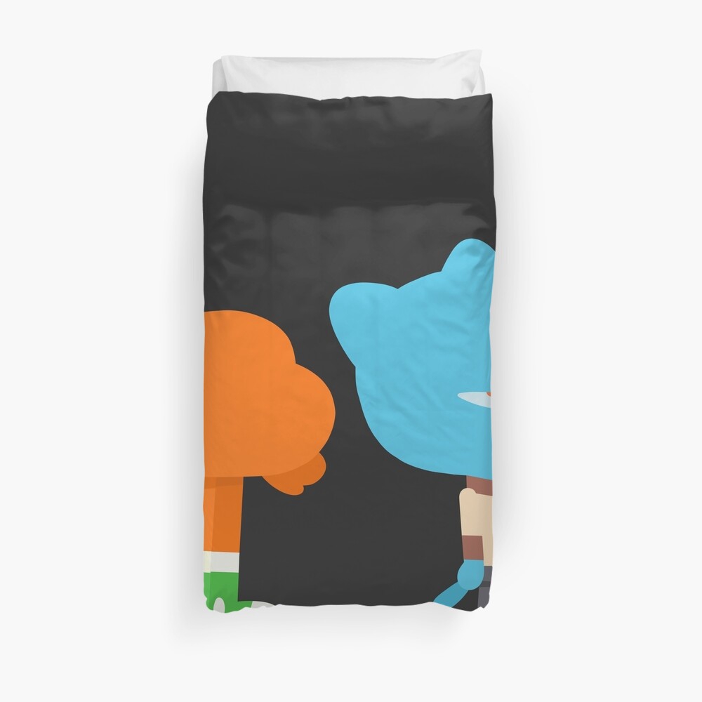 Minimal Gumball and Darwin Duvet Cover