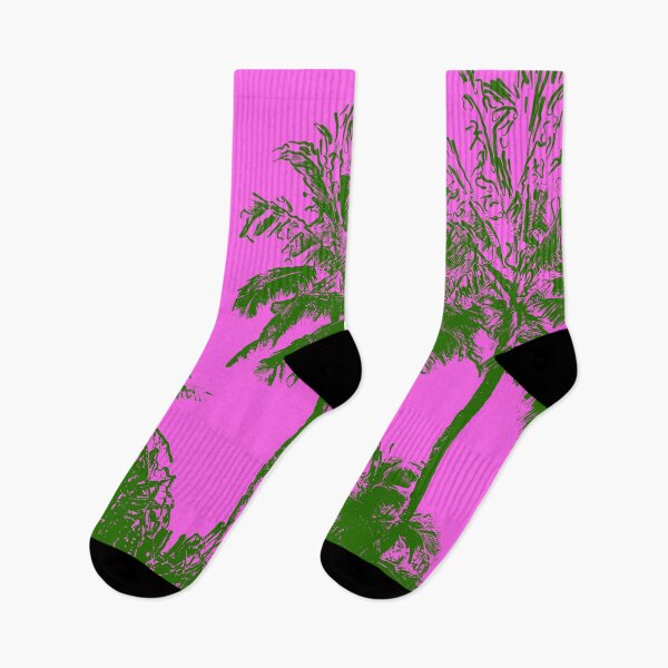 Item preview, Makena Beach Hawaiian Sketchy Palms - Olive and Fuchsia  designed and sold by DriveIndustries.