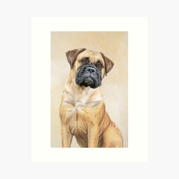 Item preview, Bullmastiff Painting - Cute Original Dog Art designed and sold by alpendesigns.