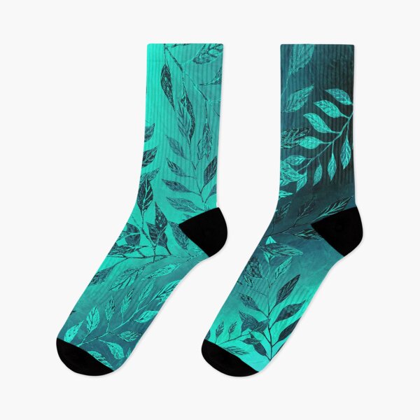 Item preview, Monochrome Leaf Arrangement (Teal) designed and sold by RoxanneG.