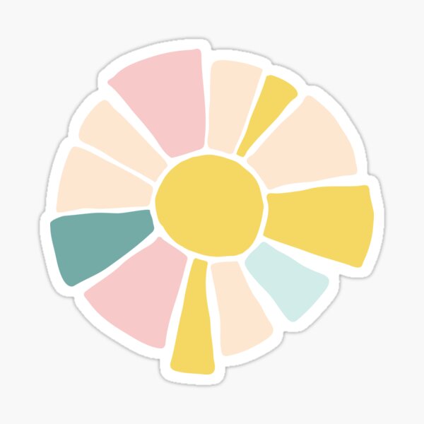 Summer Daisy Orange Pattern Sticker