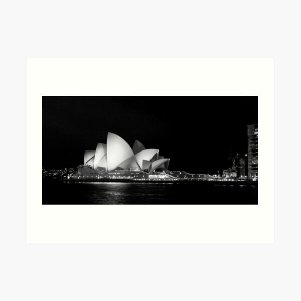 Sydney Opera House in Black and White Art Print