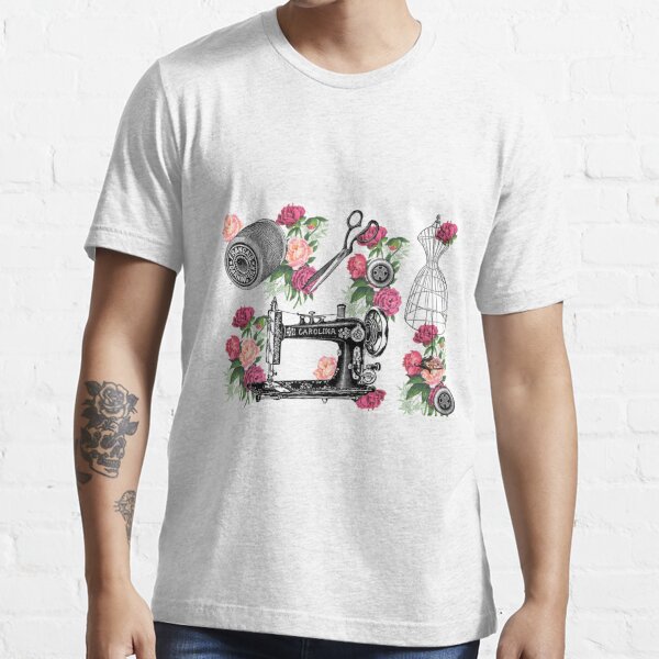 Vintage Sewing Machine T-shirt (Pink)
