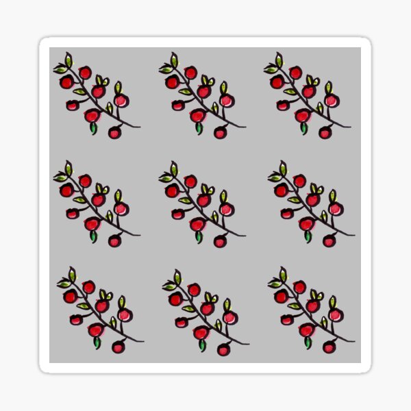 Motif de petits fruits (gris pâle) Sticker