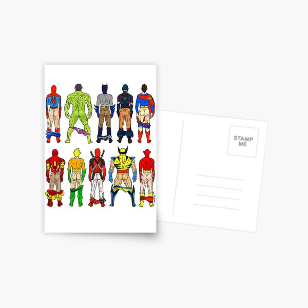 Superhero Butts Postcard
