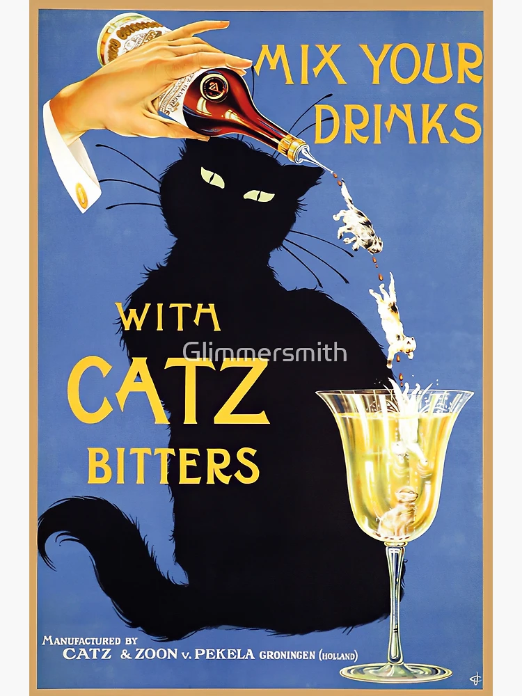 【CAT】　vintage poster Amazon.com: Funny Catzilla Poster Featuring A Black Feline