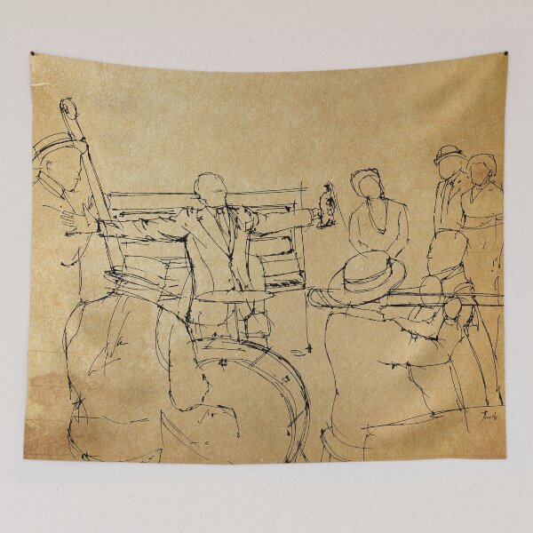 Item preview, jazz band on stage designed and sold by drawspots.