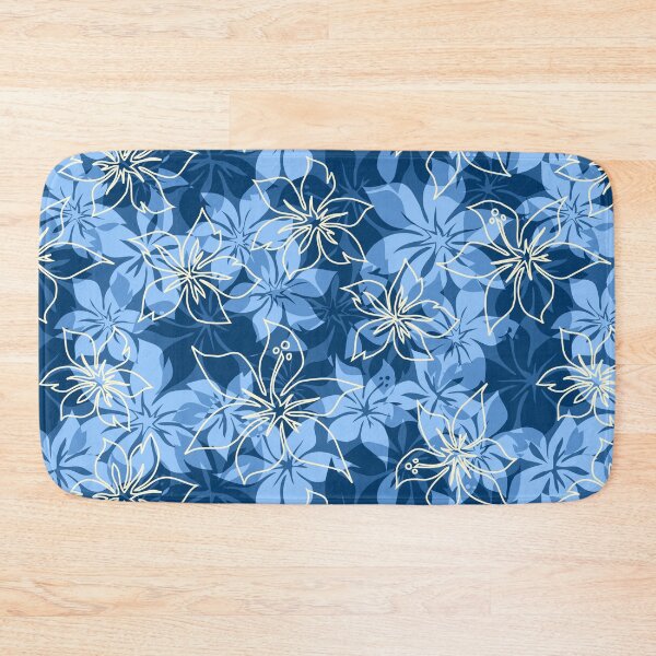 Item preview, Olowalu Hibiscus Hawaiian Camo Aloha Shirt Print - Indigo designed and sold by DriveIndustries.