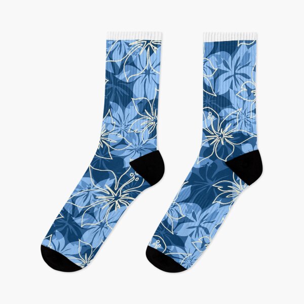Item preview, Olowalu Hibiscus Hawaiian Camo Aloha Shirt Print - Indigo designed and sold by DriveIndustries.
