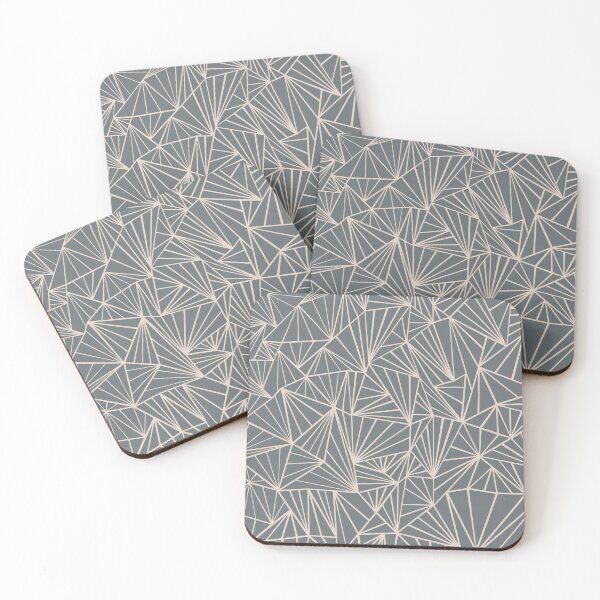 Ab Fan Grey And Nude Coasters (Set of 4)