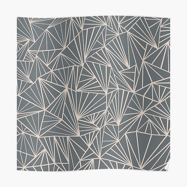 Ab Fan Grey And Nude Poster