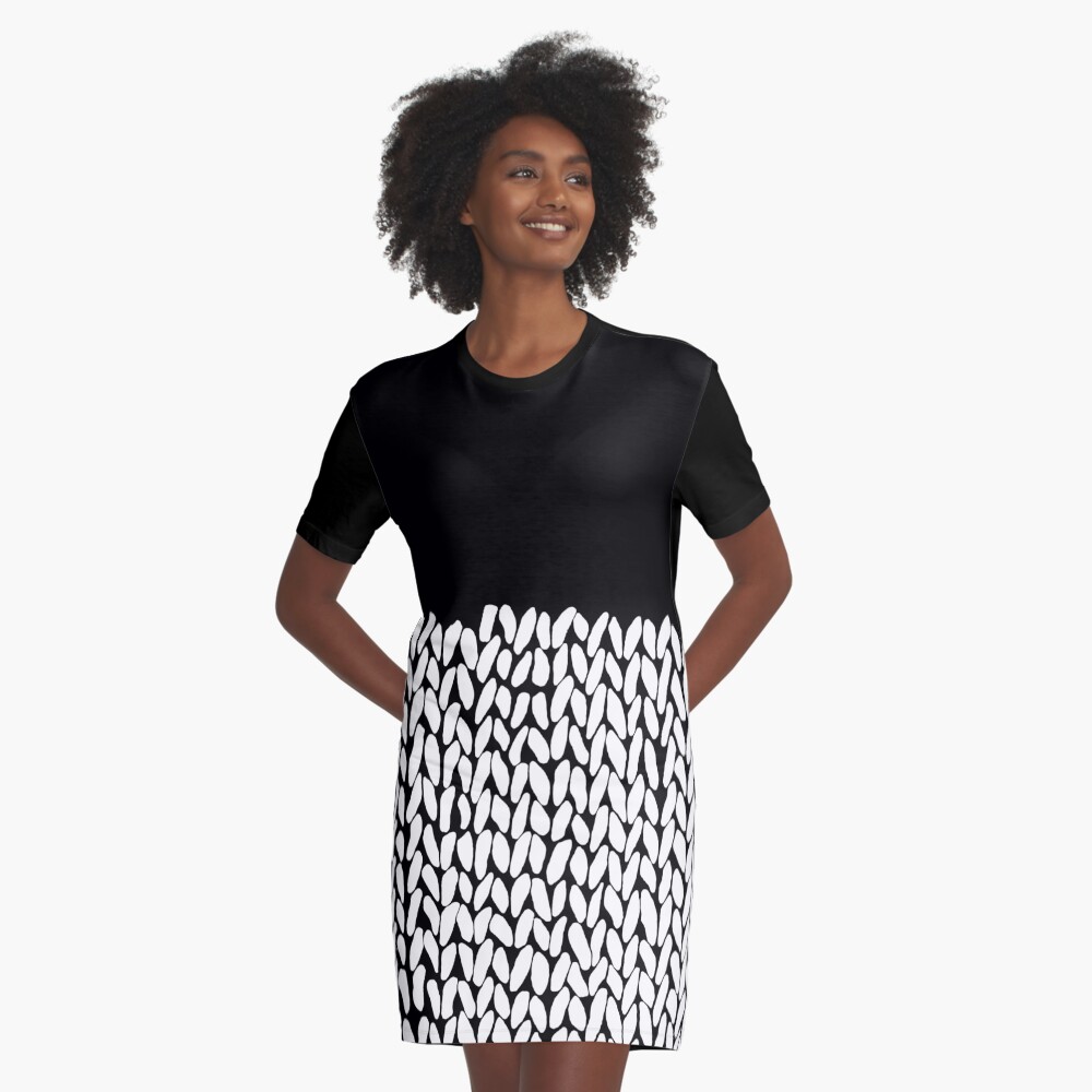 Half Knit Graphic T-Shirt Dress