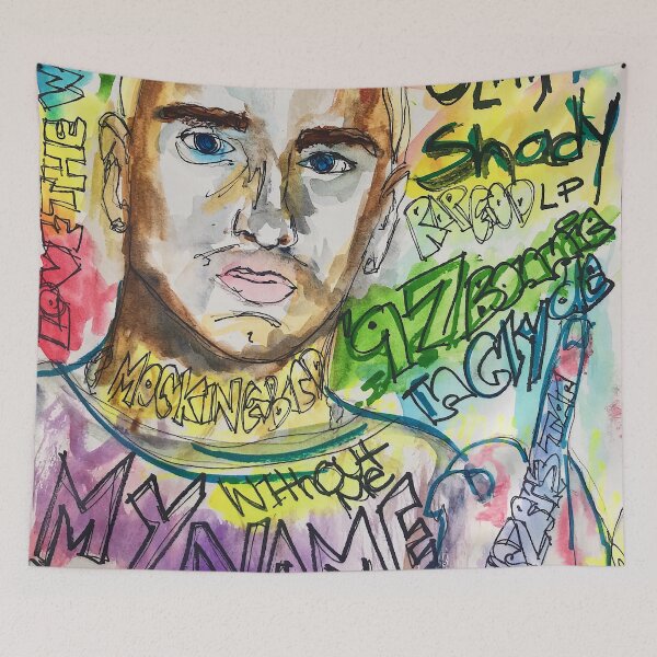 Item preview, slim shady, em,rap,rapper,poster,wall art, cool,dope,lyrics,my name is, drawing, street art,grafitti designed and sold by spacesbydee.