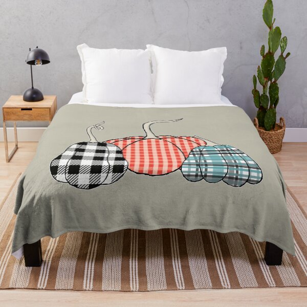 Item preview, Gingham Plaid Pumpkins Gourds Fall Autumn Farm orange Blue designed and sold by funnytshirtemp.