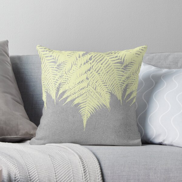 Concrete Fern Yellow Throw Pillow