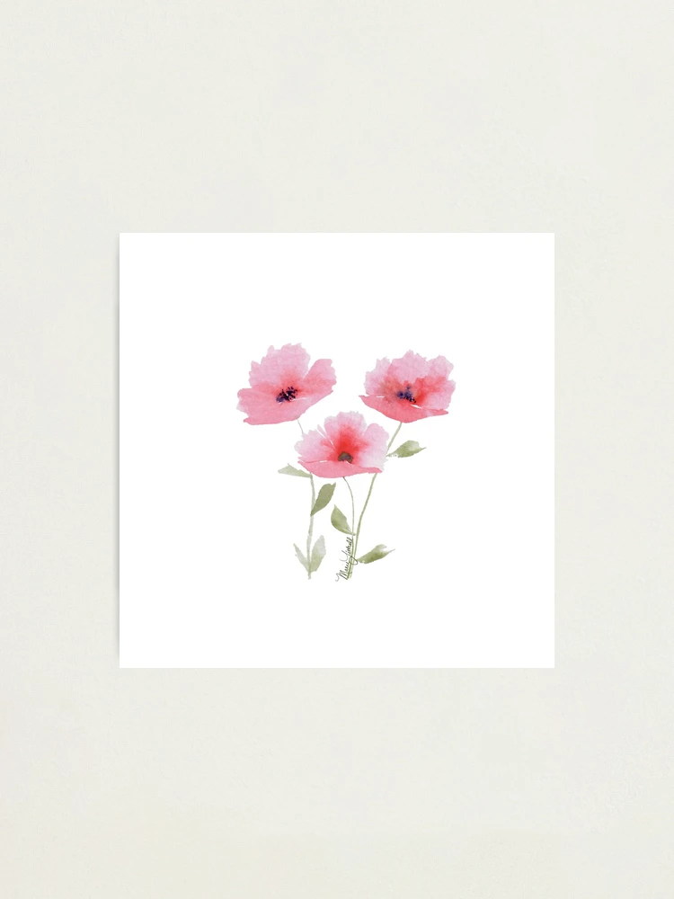 Watercolor Flowers - Pink - Original - Painting - Print | Photographic Print