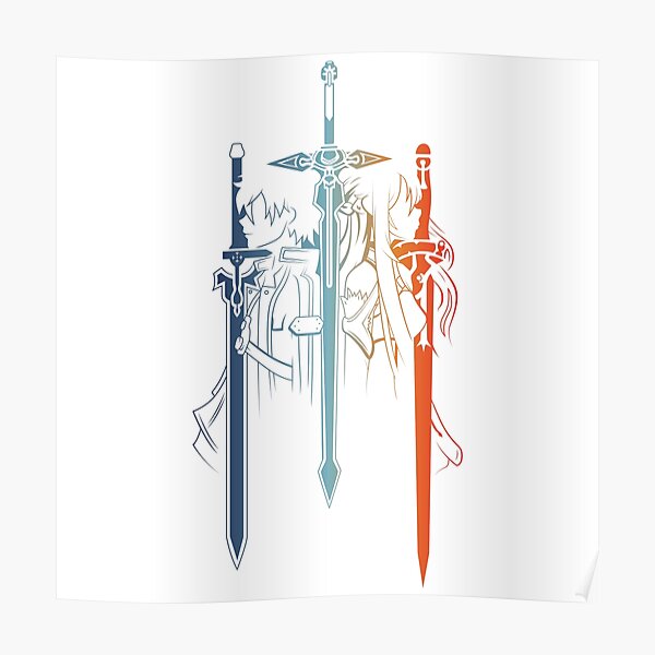 Kirito and Asuna form Sword Art Online Poster