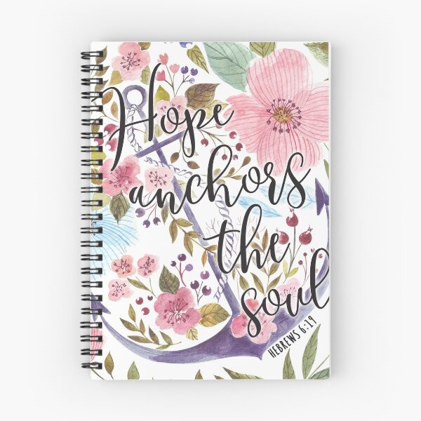 Item preview, Hope Anchors The Soul - Floral Bible Verse Art designed and sold by DownThePath.