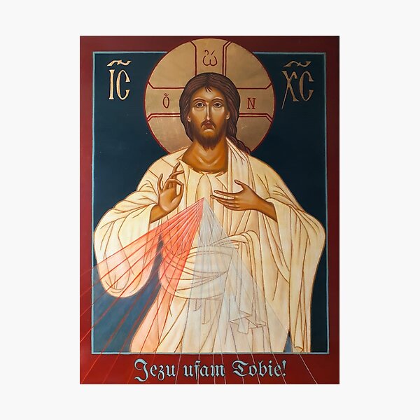 Item preview, Merciful Jesus Icon by Leonid Bózio - Jezu Ufam Tobie  designed and sold by The Great  Art.