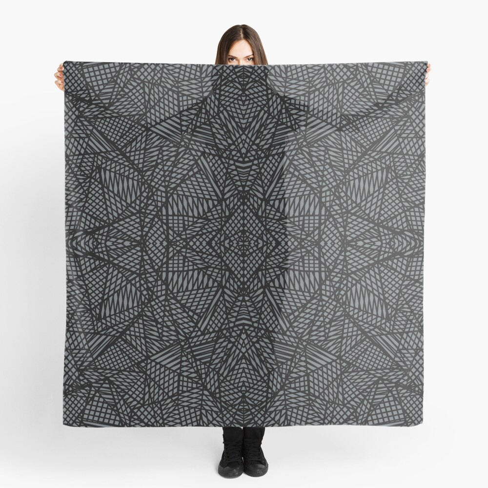 Ab Lace Black and Grey Scarf