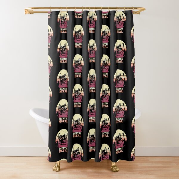 Heavy Metal Death Cat Pawsome Breathing Shower Curtain
