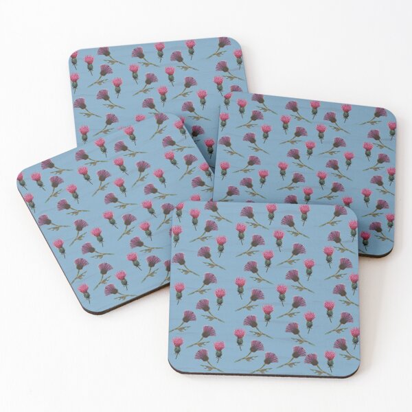 Item preview, Thistle Pattern on blue designed and sold by Miriam Omura.