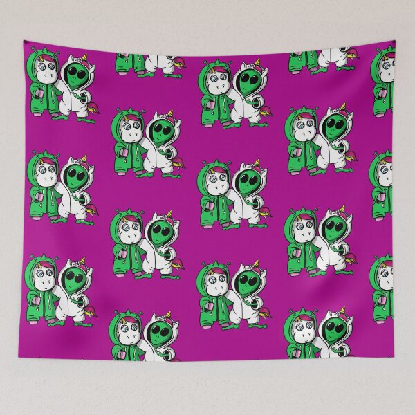 Item preview, Unicorn and Alien Cryptid Best Friends  designed and sold by JessieJune.