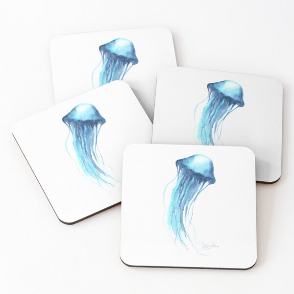 Item preview, Watercolor Jellyfish Painting by Marie Littrell designed and sold by littrellart.