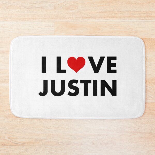 Item preview, I Heart Justin I Love Justin Modern Text Light-Color designed and sold by TinyStarCanada.