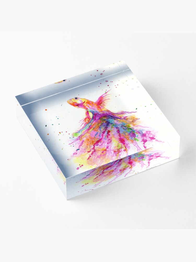 Alternate view of Colorful Betta Fish Acrylic Block
