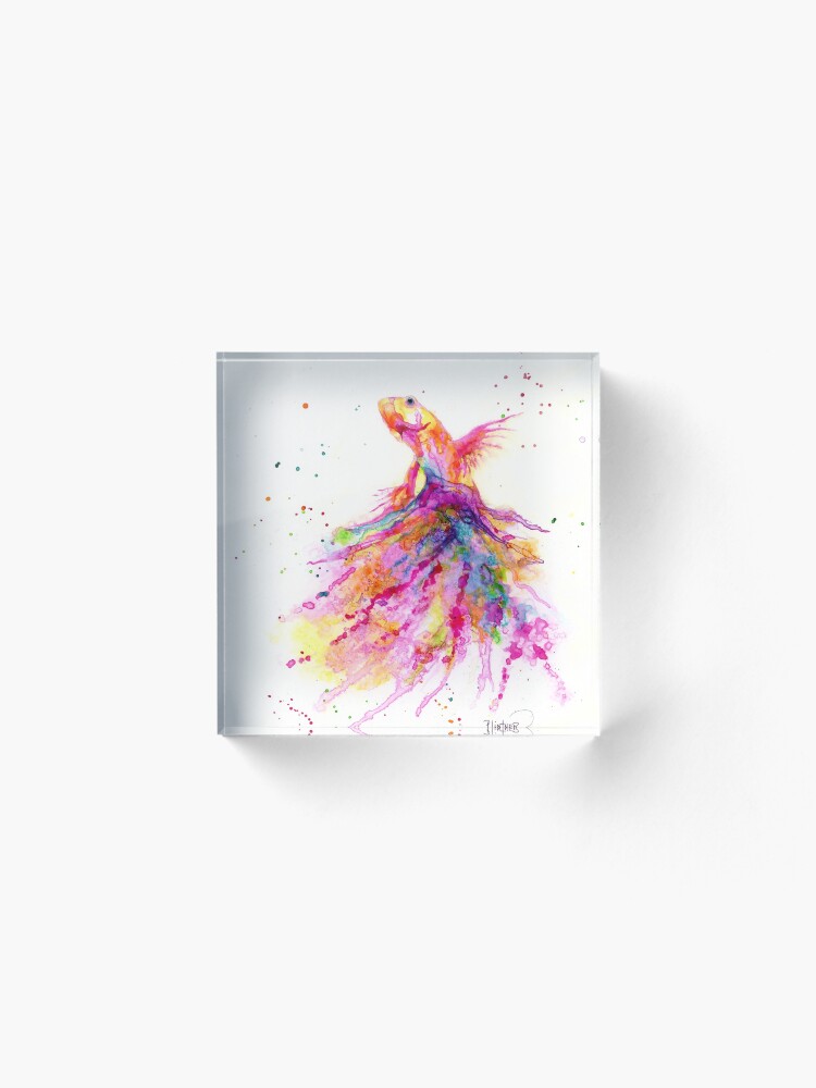 Alternate view of Colorful Betta Fish Acrylic Block
