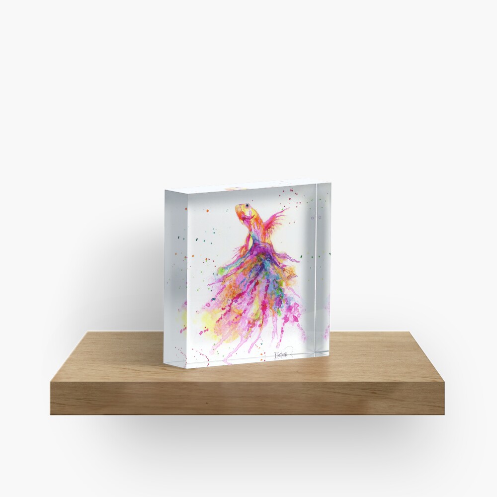 Colorful Betta Fish Acrylic Block