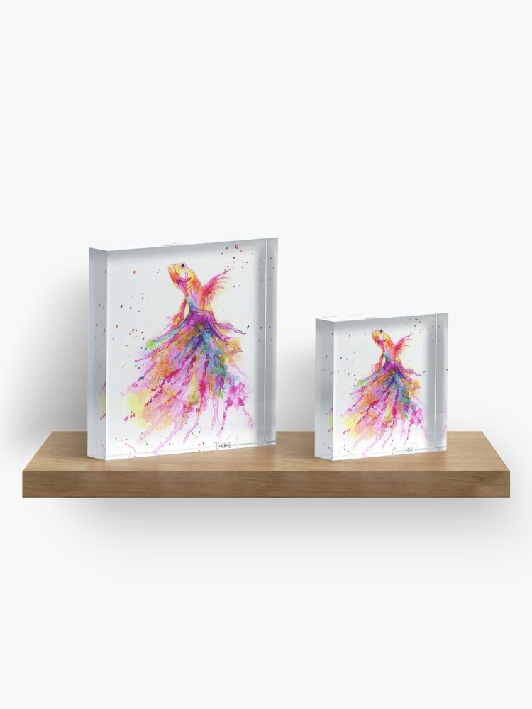 Alternate view of Colorful Betta Fish Acrylic Block
