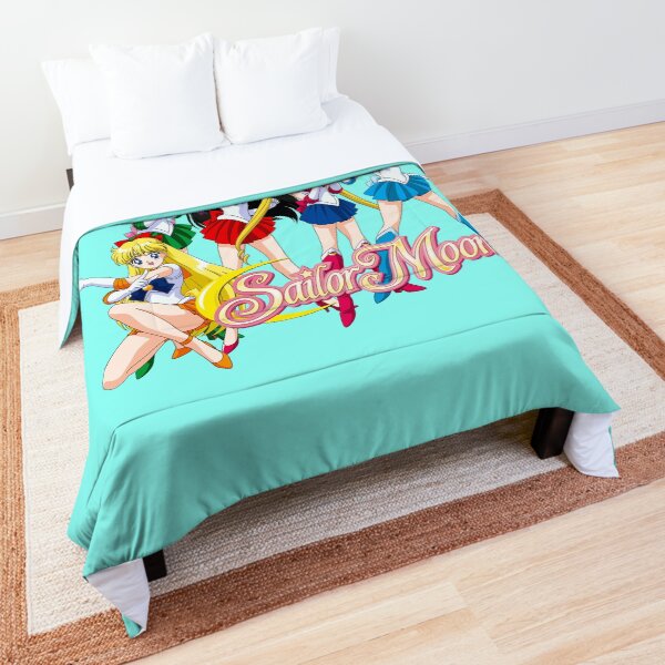 Sailor Moon Pretty Guardian Fitted Sheet Pillow Case Quilt Cover Bedding Navy