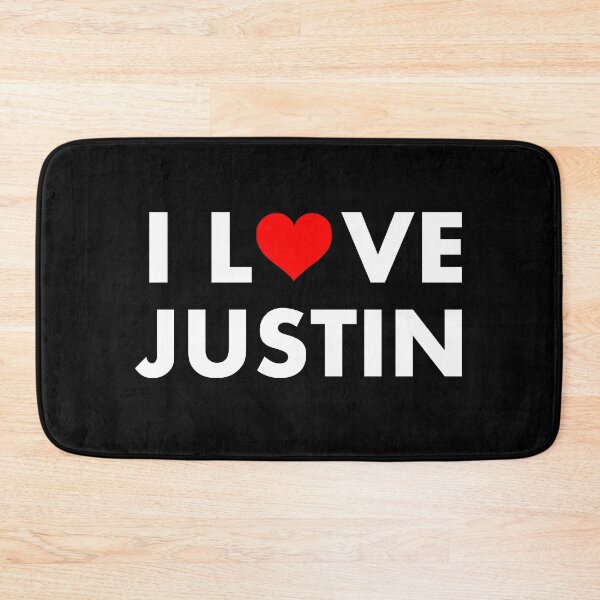 Item preview, I Heart Justin I Love Justin Modern Text Dark Color designed and sold by TinyStarCanada.