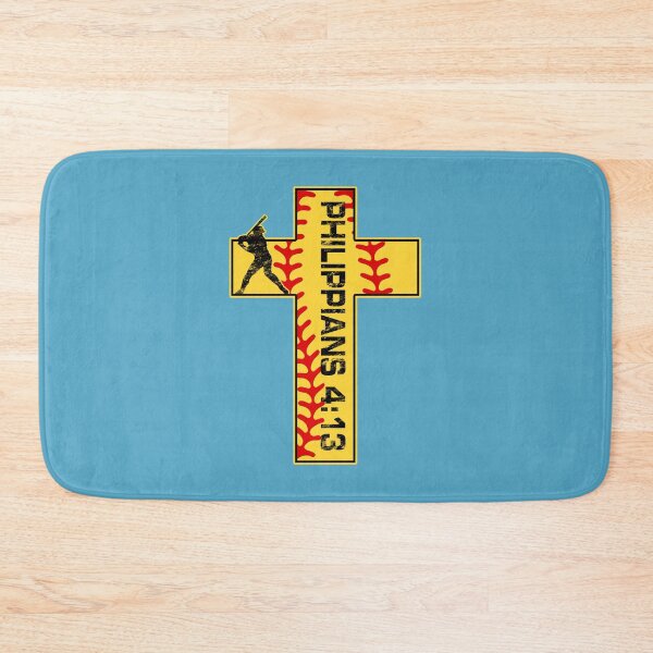 Item preview, Philippians 4:13 Softball Christian Faith Jesus Cross designed and sold by TeeCreations.