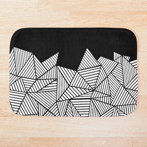 Abstract Mountain Black Bath Mat