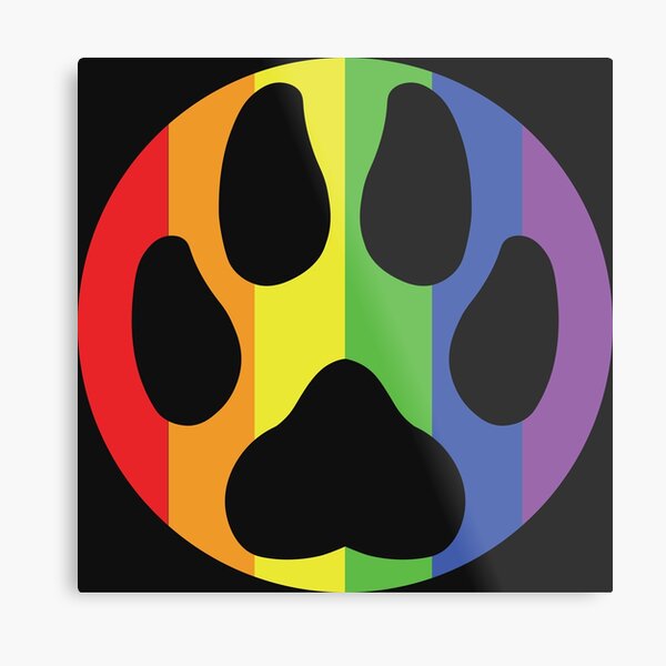 Paw In A Circle Pride Rainbow Metal Print By Storm Fox Art Redbubble